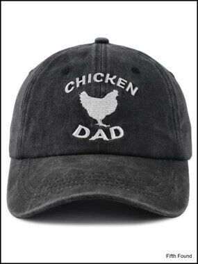 Chicken Dad Hat for Men - Embroidered Cotton Baseball Cap